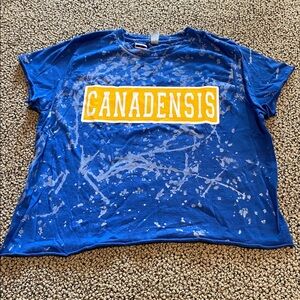 Camp Canadensis Next Level Apparel Blue Bleached T-Shirt Size Youth XL